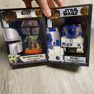 Funko Pop Disney Pins with Stand - Set of Star Wars and Mandalorian NEW IN BOX